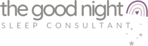 The Good Night Sleep Consultant logo with pink and purple rainbow